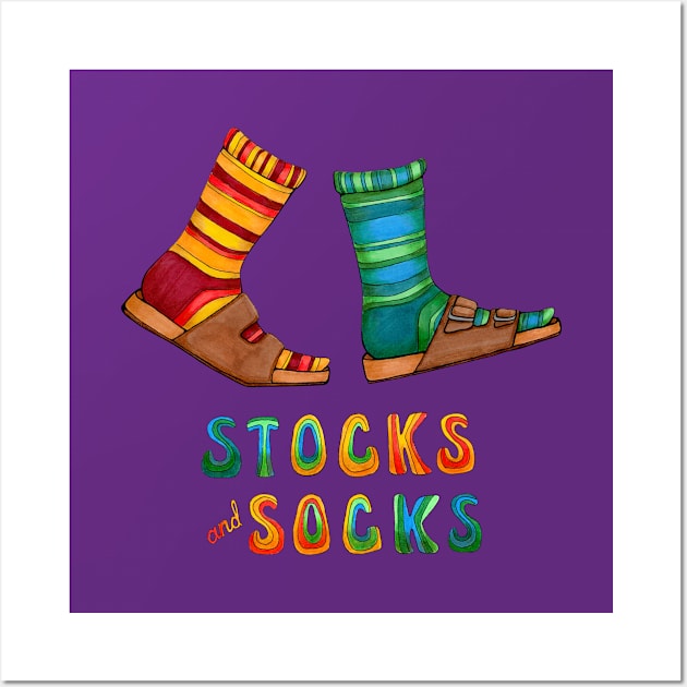 Stocks And Socks with Groovy Lettering Wall Art by studiogooz